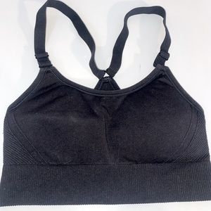 all in motion black sports bra